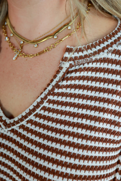THE MOCHA GROVE STRIPE TOP