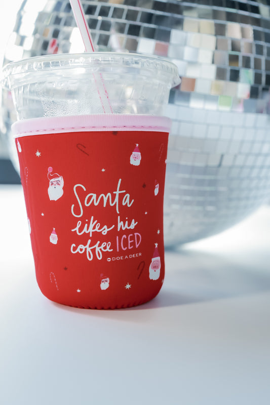 SANTA LIKES HIS COFFEE ICED | HOLIDAY KOOZIE