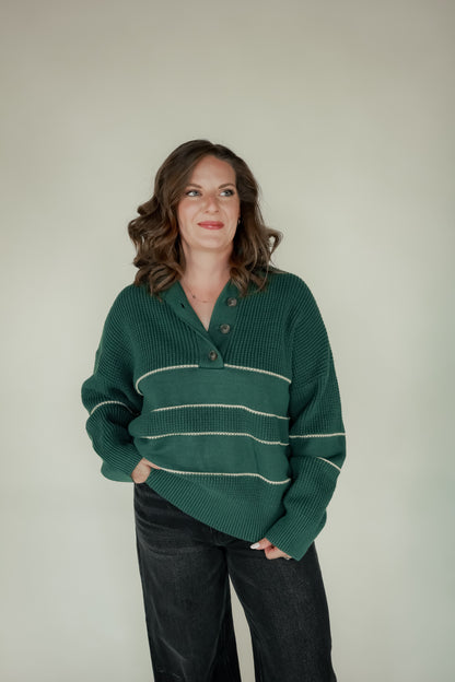 THE EVERGREEN STRIPED KNITTED SWEATER