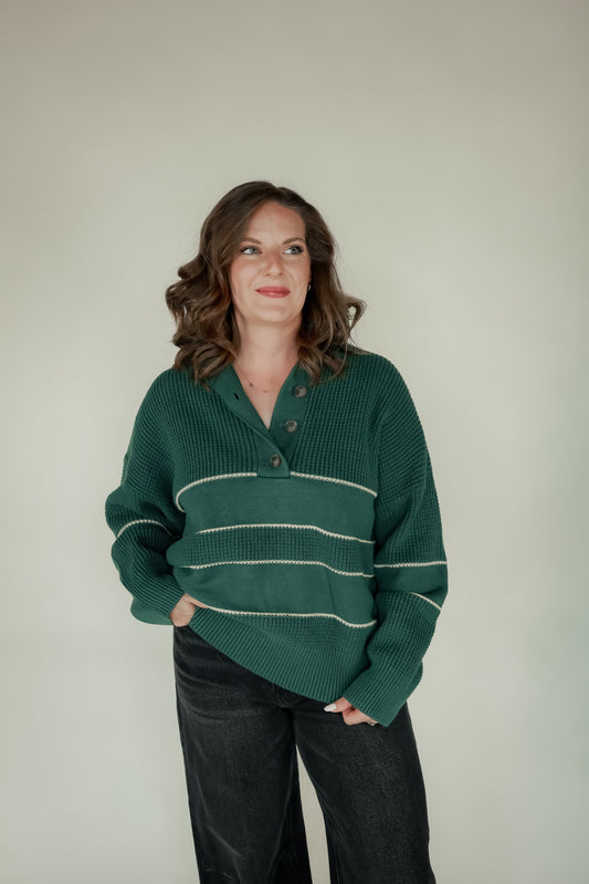 THE EVERGREEN STRIPED KNITTED SWEATER