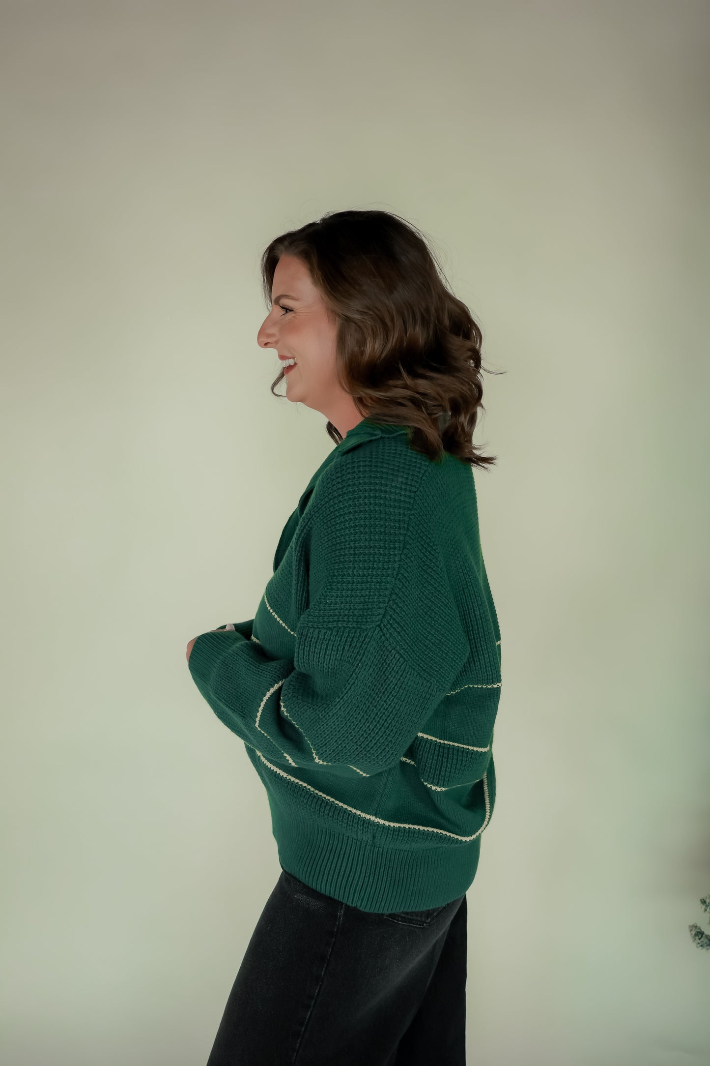 THE EVERGREEN STRIPED KNITTED SWEATER