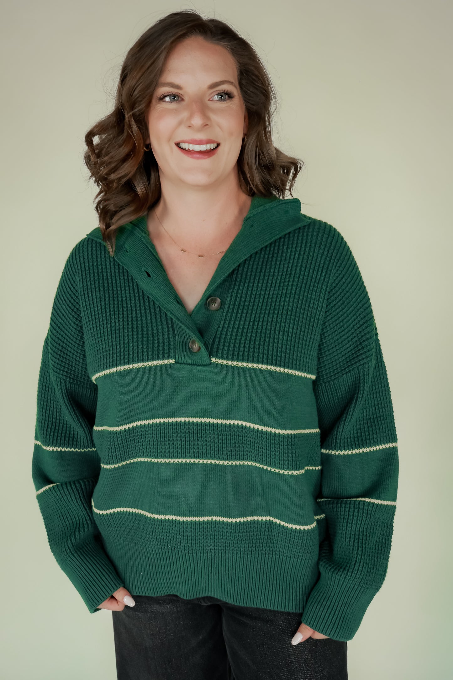 THE EVERGREEN STRIPED KNITTED SWEATER