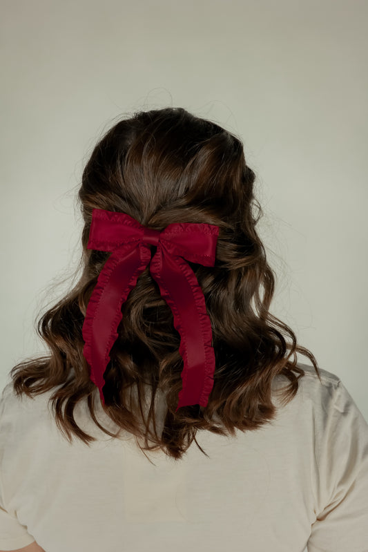 THE FRILL BOW | BURGUNDY