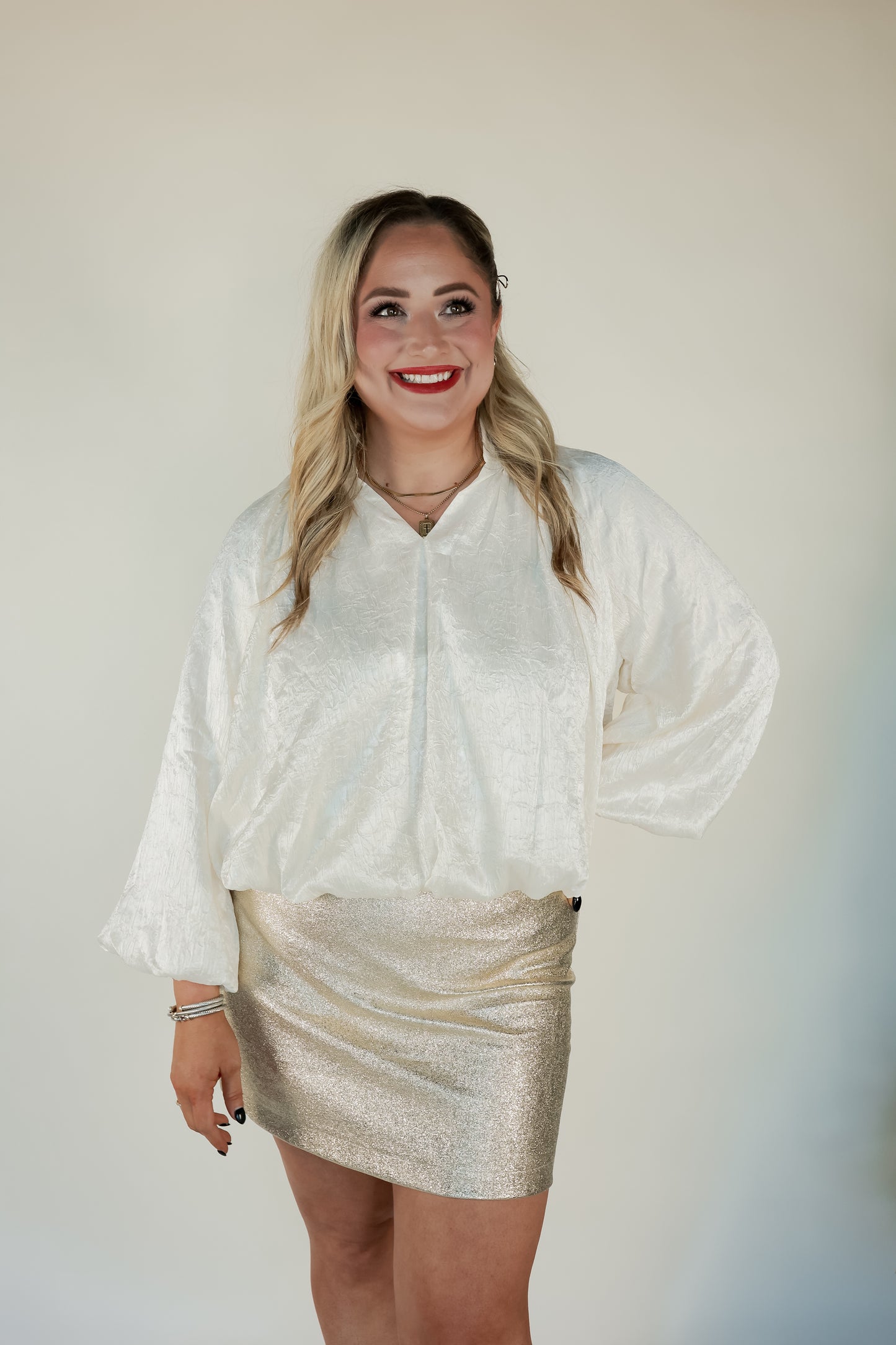 CHARMINGINLY YOURS CHAMPAGNE TOP