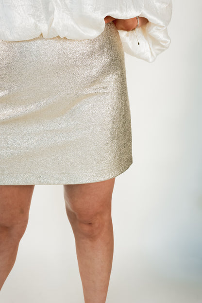 THE GOLD FOIL LEATHER SKIRT