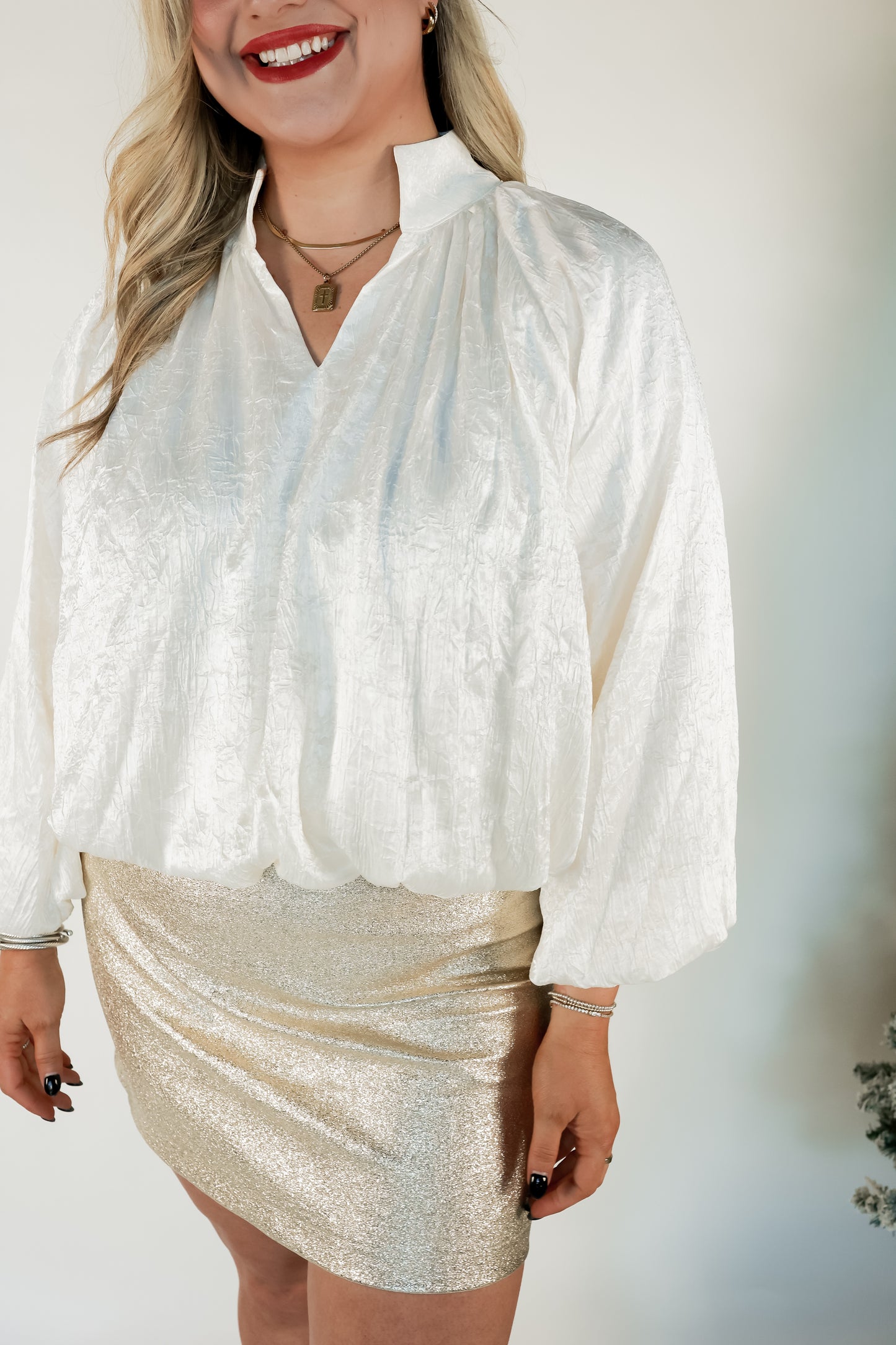 CHARMINGINLY YOURS CHAMPAGNE TOP