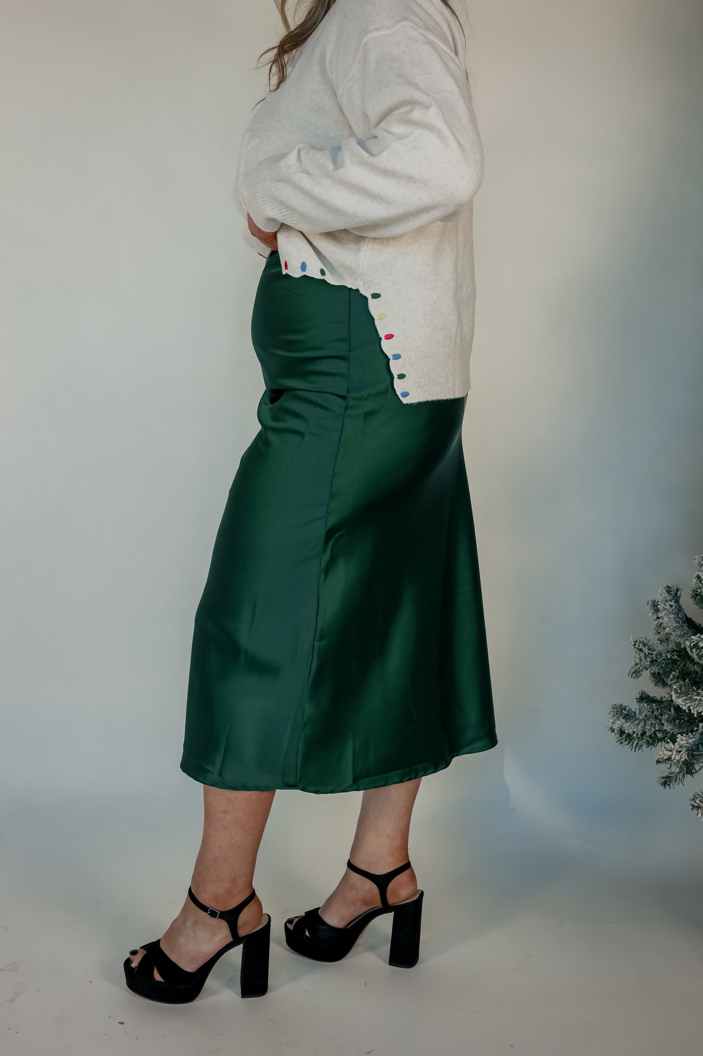 THE SATIN SKIRT | HUNTER GREEN