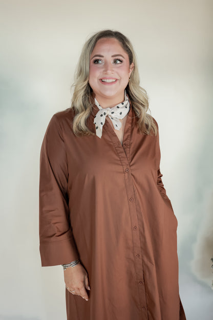 THE BROWN MIDI DRESS