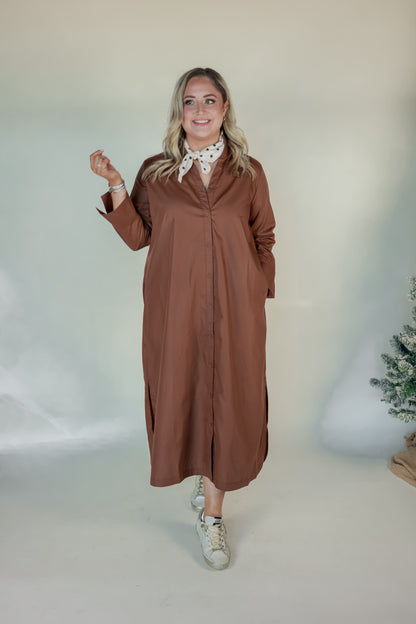 THE BROWN MIDI DRESS