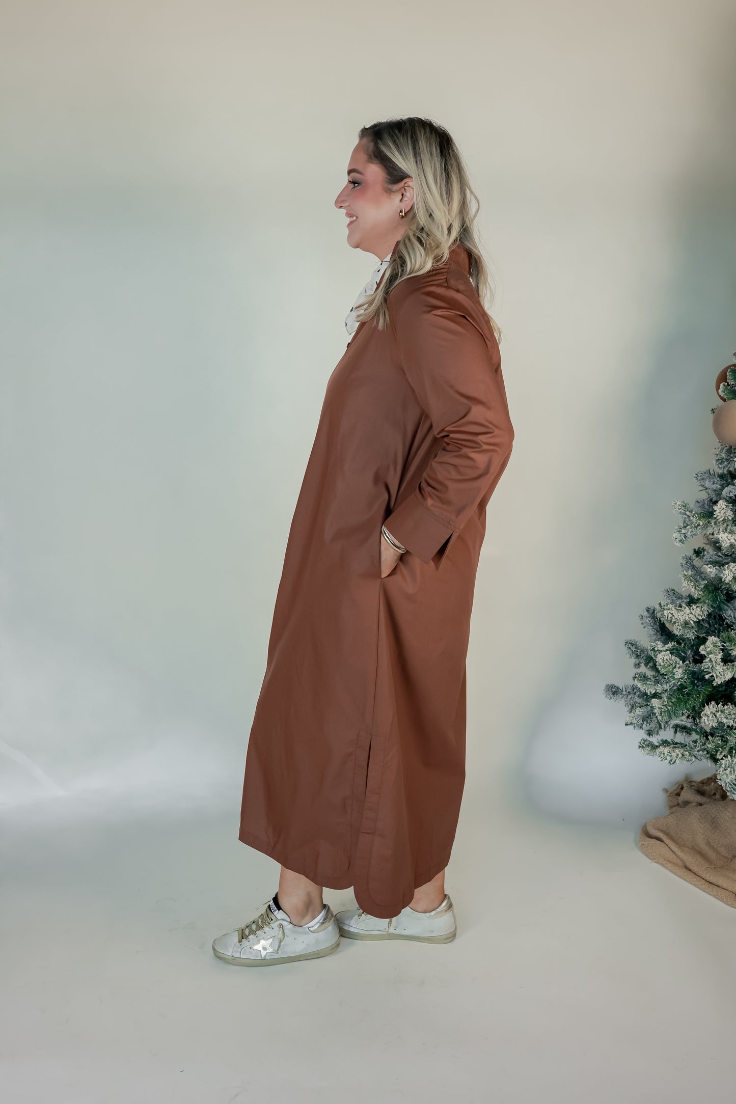 THE BROWN MIDI DRESS