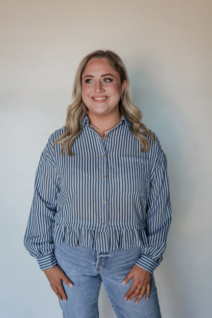 THE DENIM BLUE STRIPED TOP