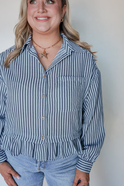 THE DENIM BLUE STRIPED TOP