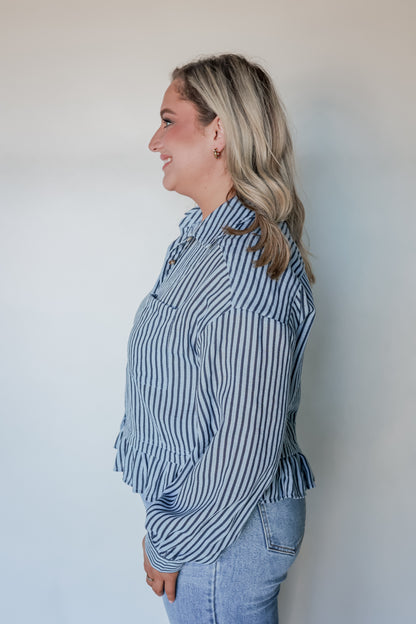 THE DENIM BLUE STRIPED TOP