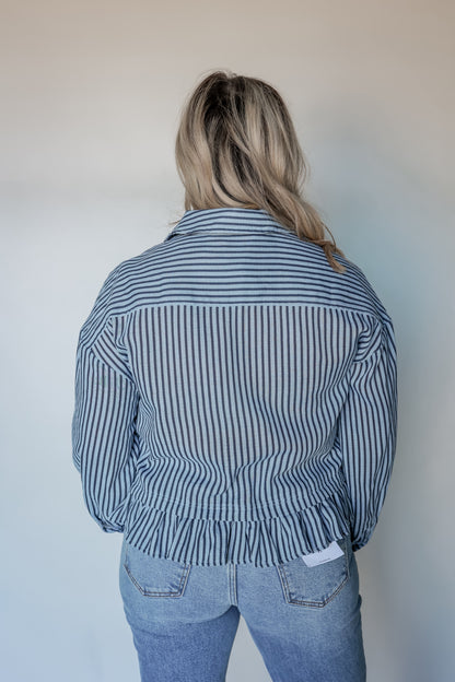 THE DENIM BLUE STRIPED TOP