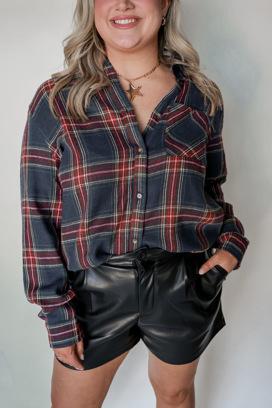 THE CHRISTMAS PLAID BUTTON UP | MIDNIGHT