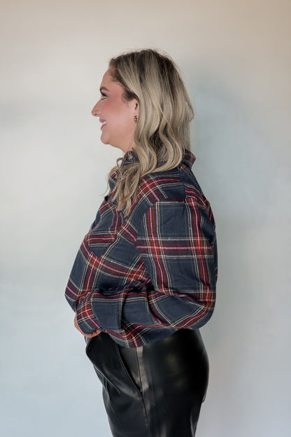 THE CHRISTMAS PLAID BUTTON UP | MIDNIGHT