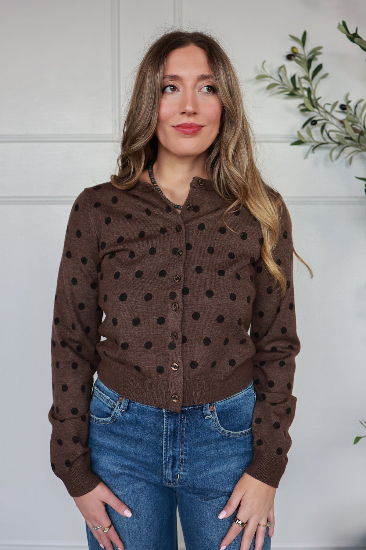 THE MILLIE POLKA DOT CARDIGAN