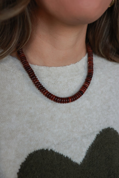 THE TIMELESS BEADED NECKLACE | BURGUNDY