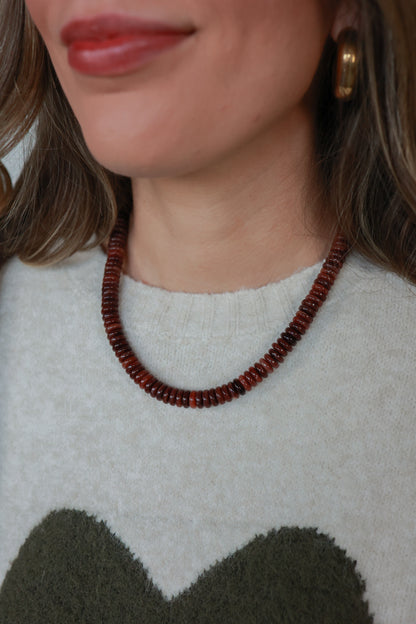 THE TIMELESS BEADED NECKLACE | BURGUNDY