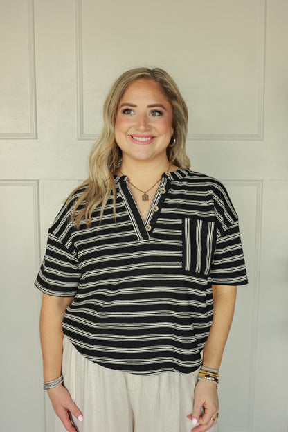 THE HENLEY TOP | BLACK