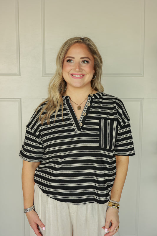 THE HENLEY TOP | BLACK