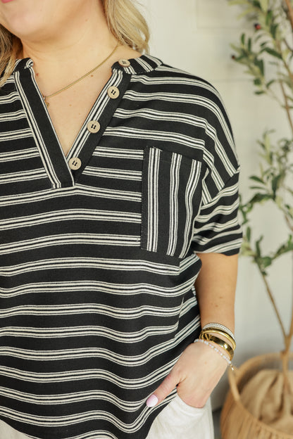 THE HENLEY TOP | BLACK