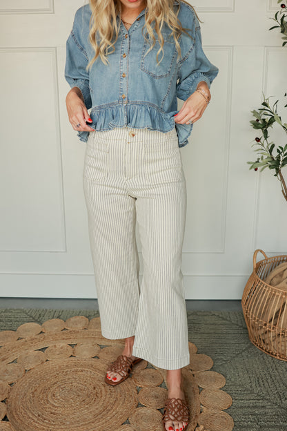THE IVORY STRIPE PANTS