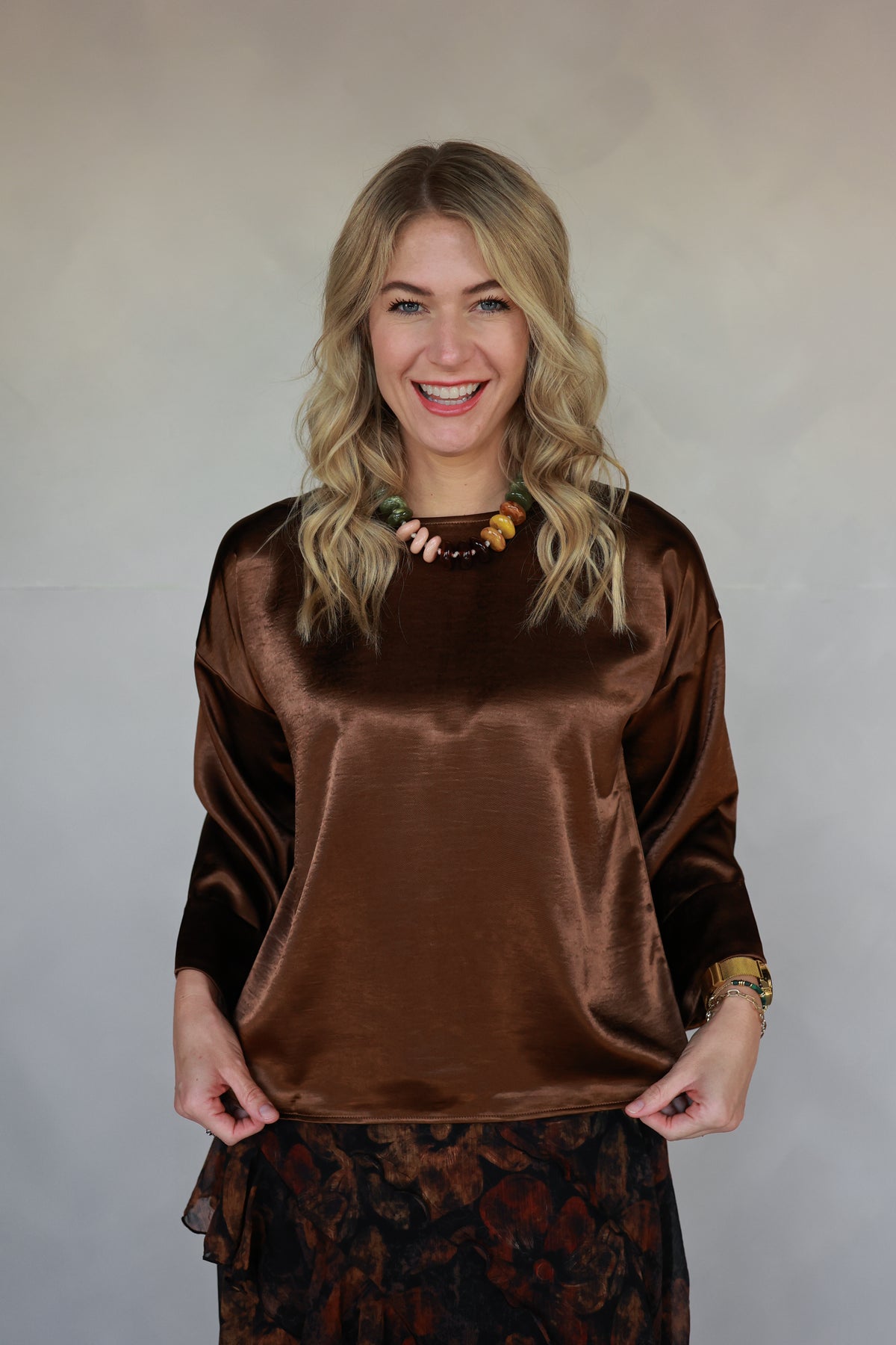 THE RICH TONE SATIN TOP