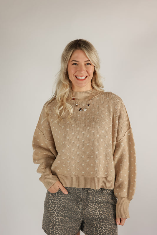 HEART ON YOUR SLEEVE PULLOVER SWEATER