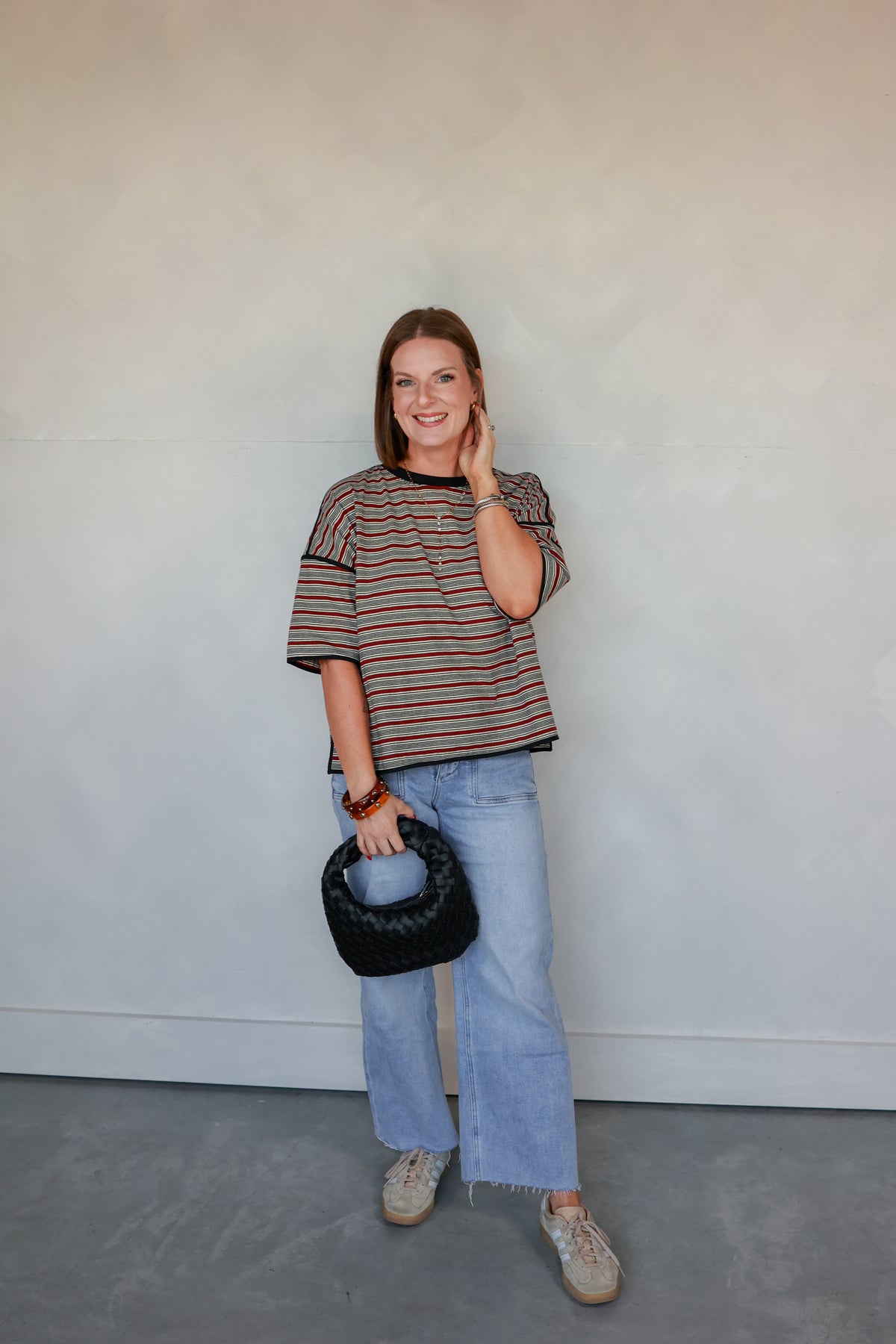 THE BURGUNDY STRIPED TOP