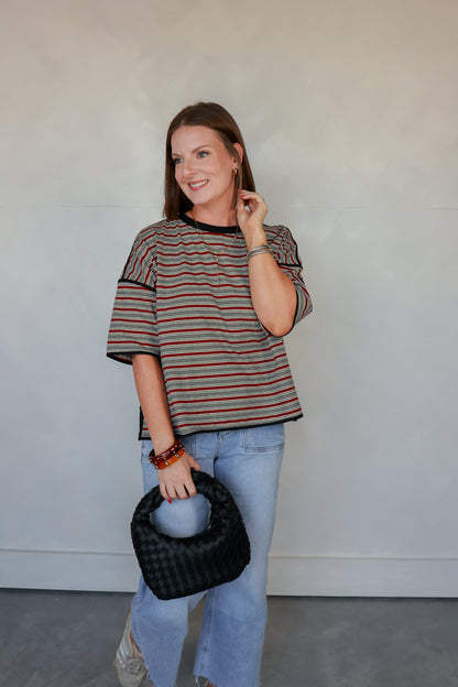 THE BURGUNDY STRIPED TOP