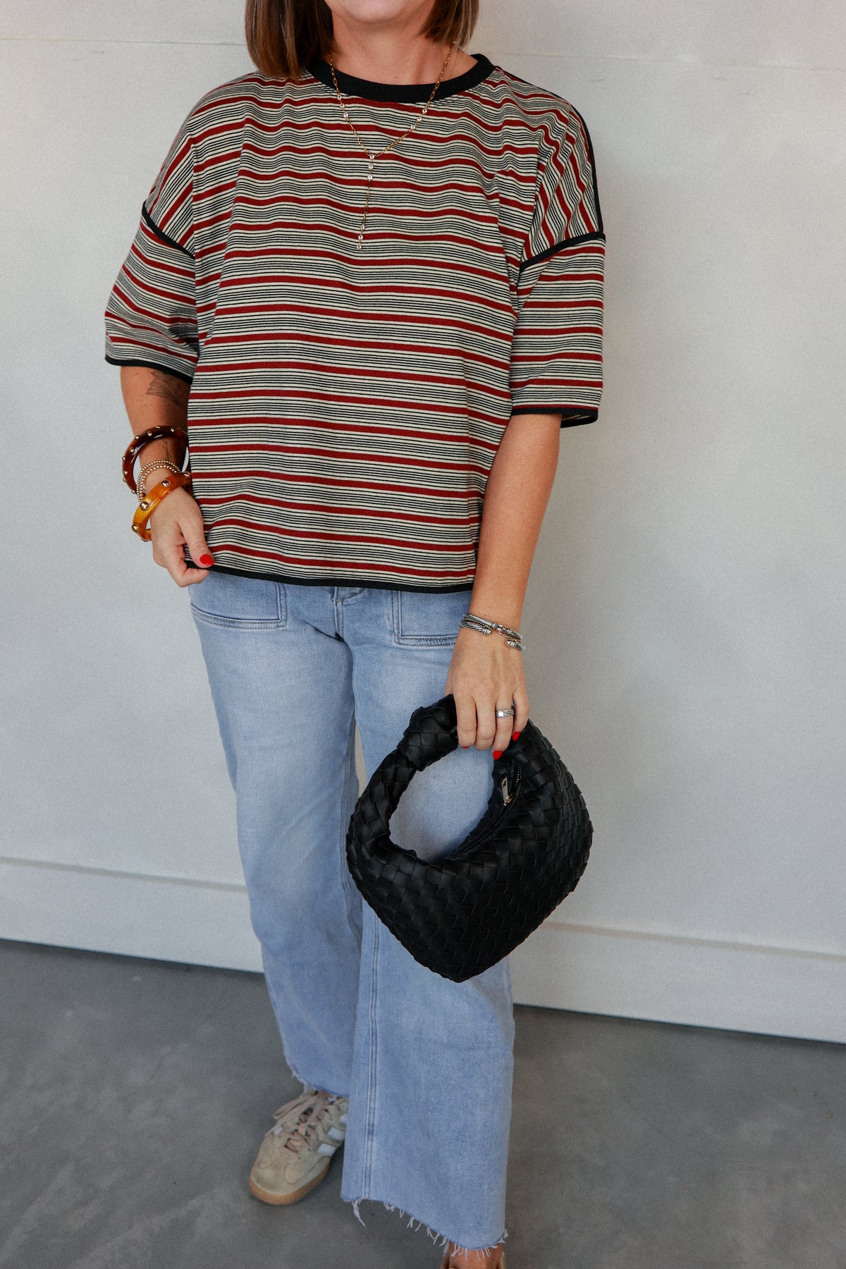 THE BURGUNDY STRIPED TOP