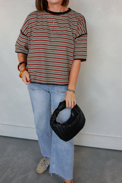THE BURGUNDY STRIPED TOP