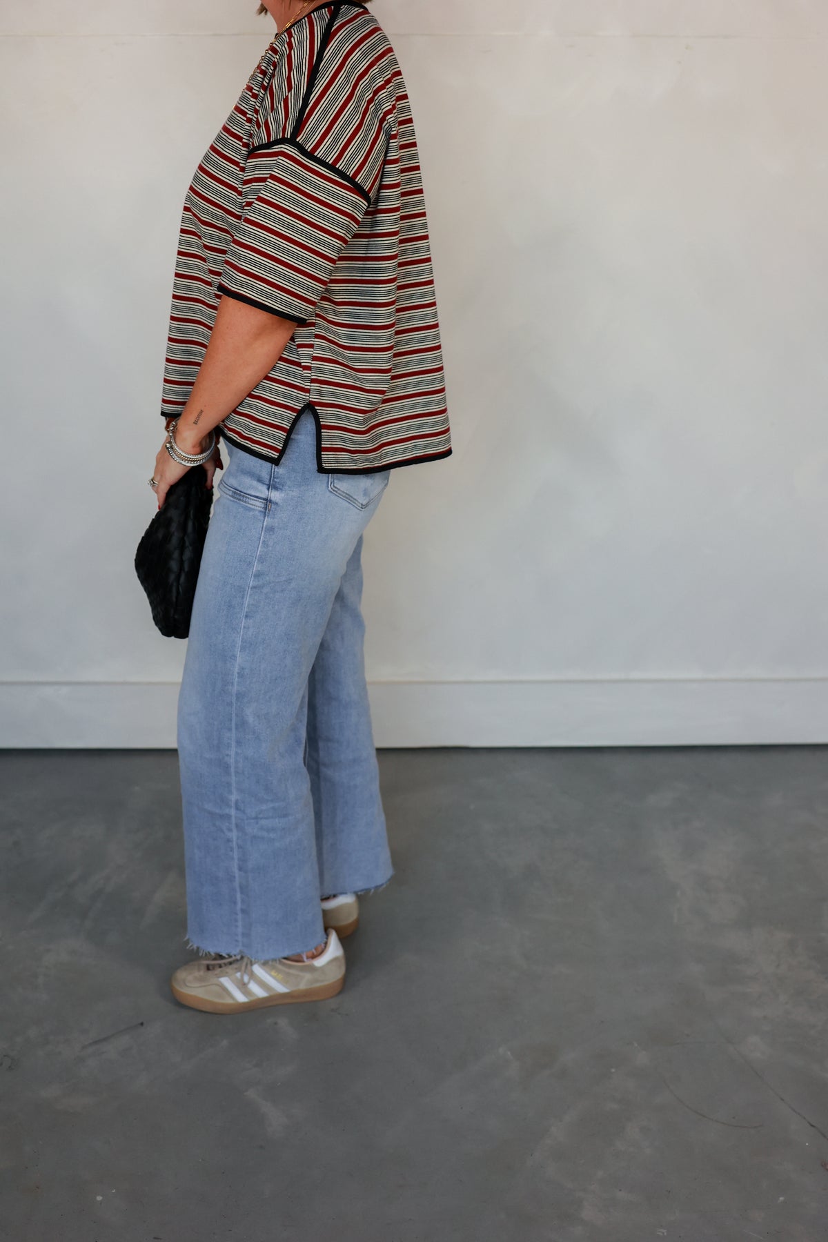 THE BURGUNDY STRIPED TOP