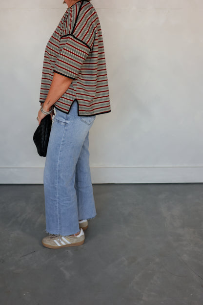 THE BURGUNDY STRIPED TOP