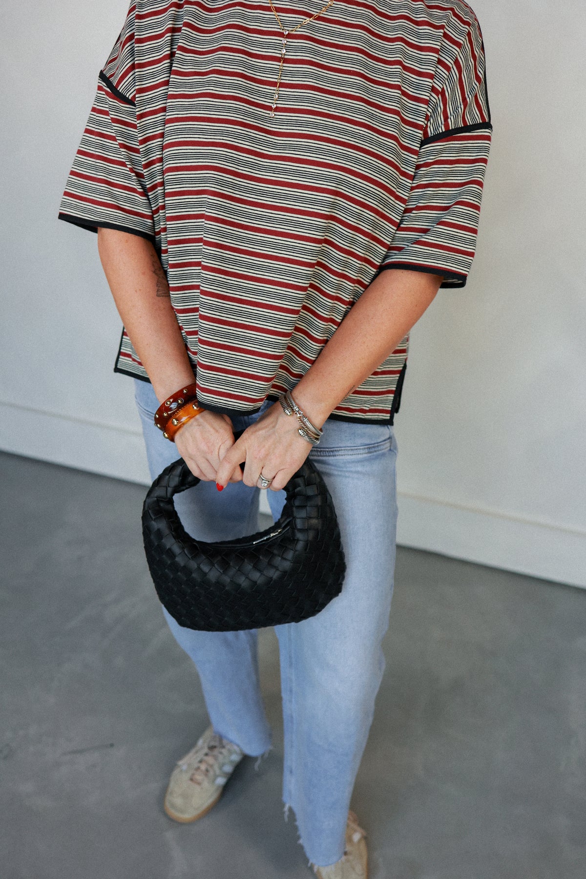 THE BURGUNDY STRIPED TOP