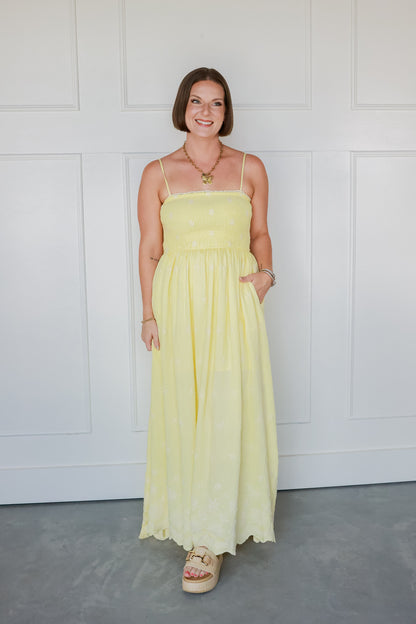 THE COTTAGE SMOCKED MAXI DRESS