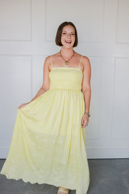THE COTTAGE SMOCKED MAXI DRESS