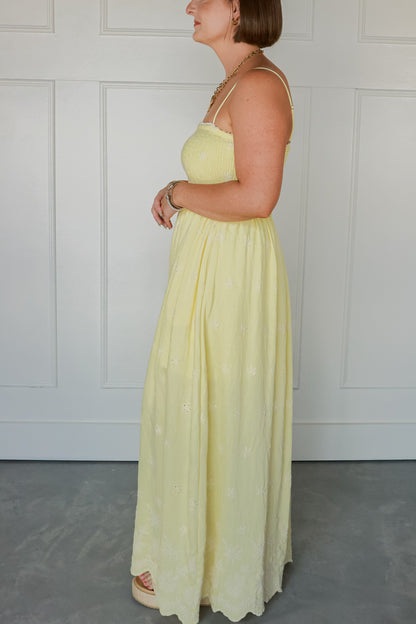 THE COTTAGE SMOCKED MAXI DRESS