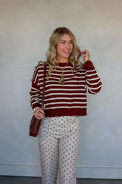 THE STRIPED SWEATER KNIT TOP