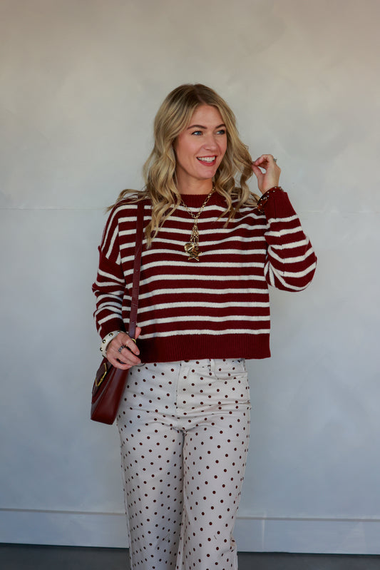 THE STRIPED SWEATER KNIT TOP