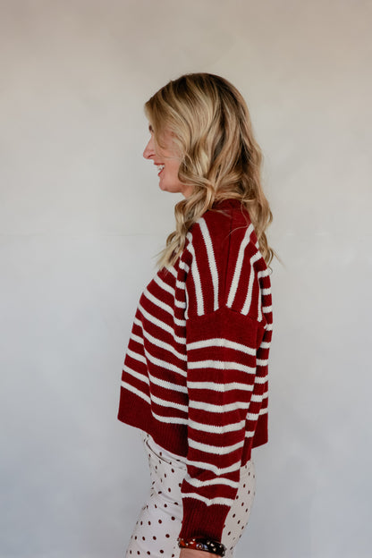 THE STRIPED SWEATER KNIT TOP