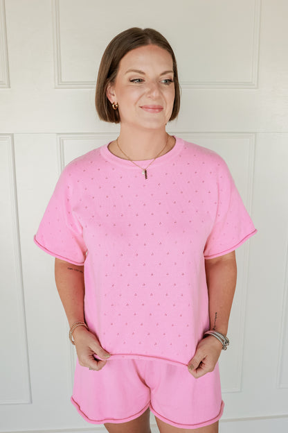 POINTELLE KNIT SET | PINK