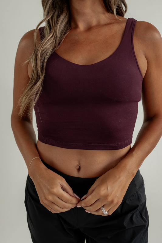 GO TEAM YOGA TOP IN MAROON