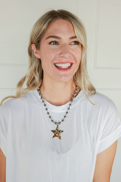BARB & STAR NECKLACE | SILVER