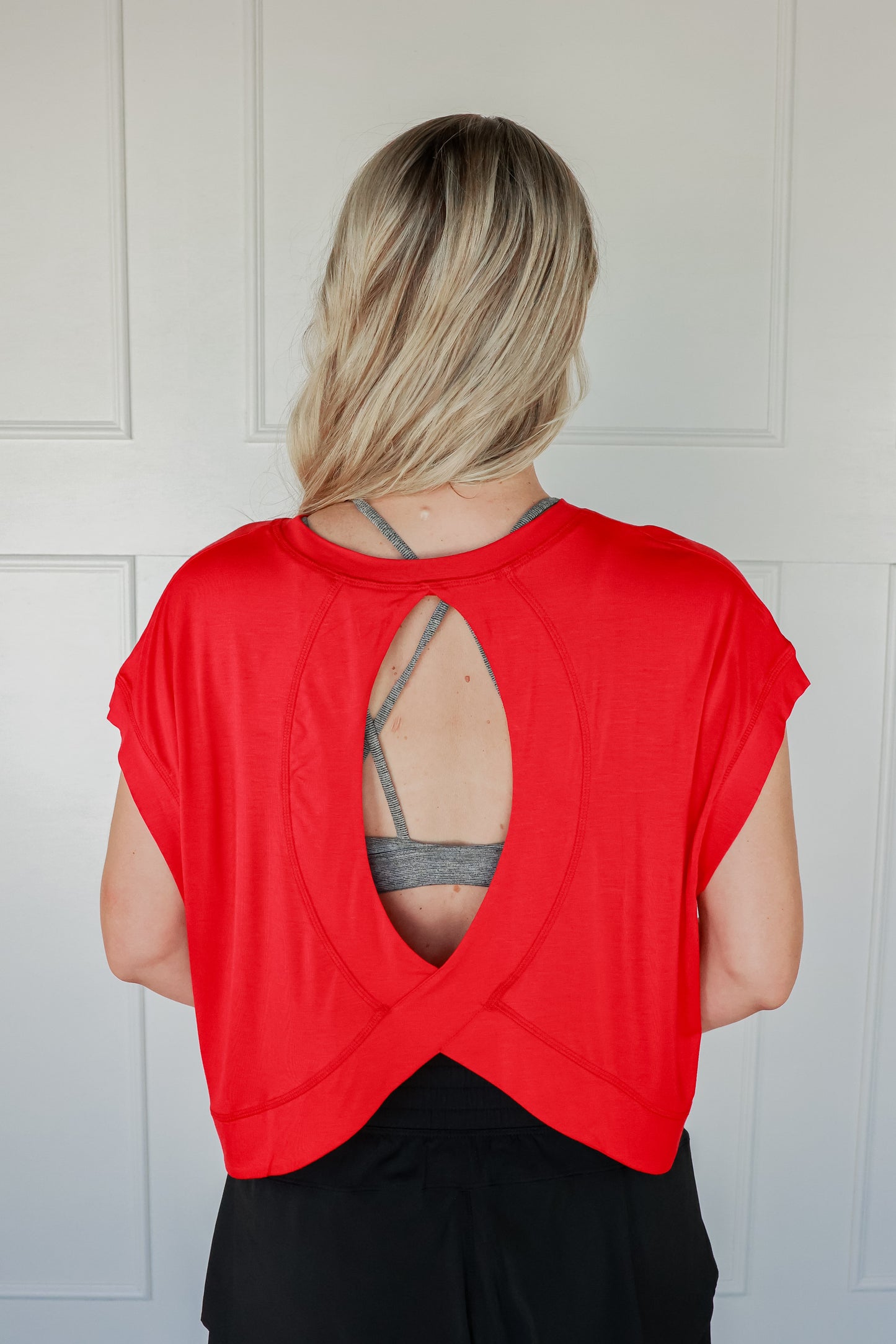 THE OPEN BACK ACTIVE TOP | RED