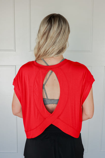 THE OPEN BACK ACTIVE TOP | RED