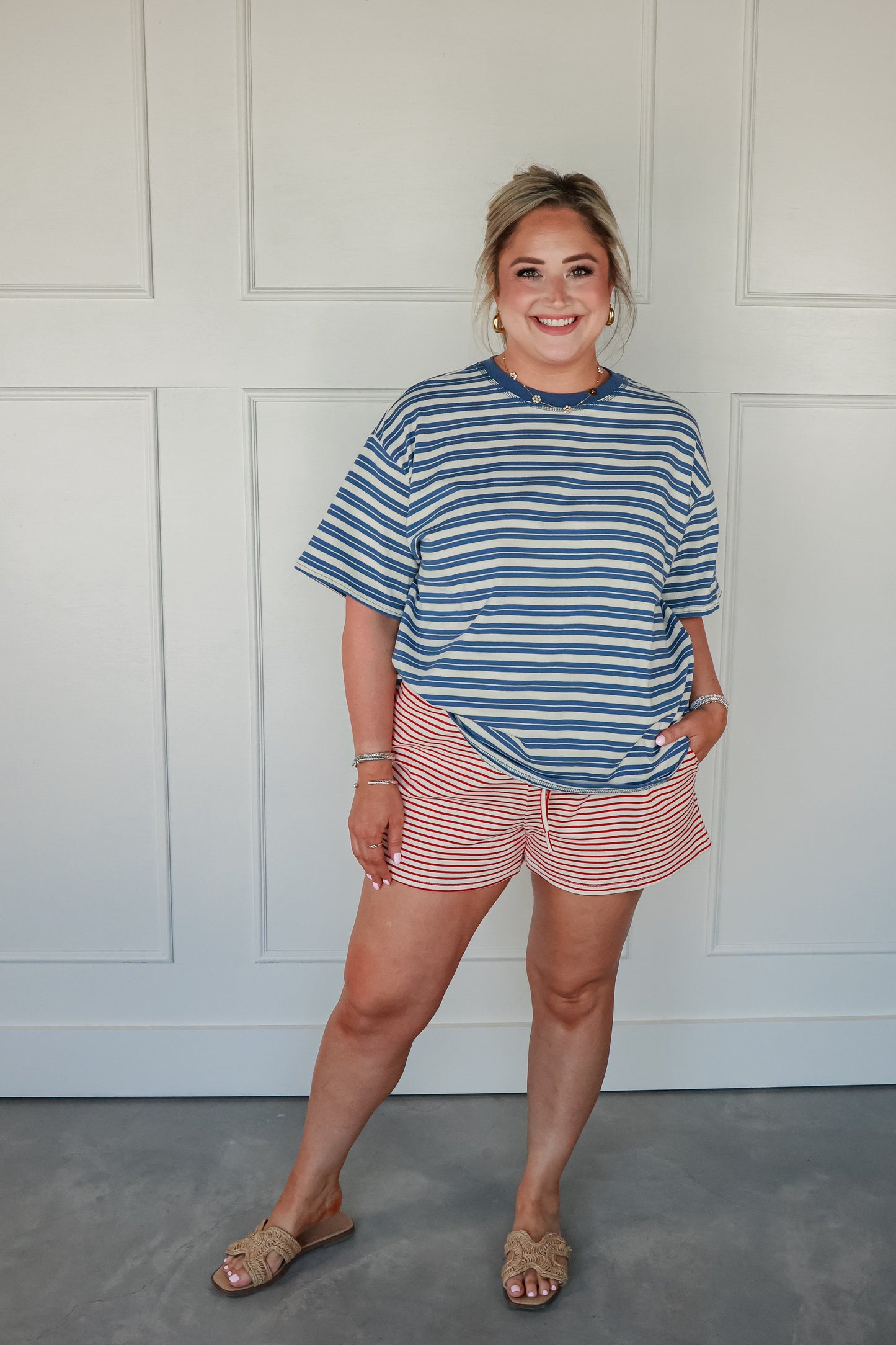 BLUE HORIZON STRIPE TOP