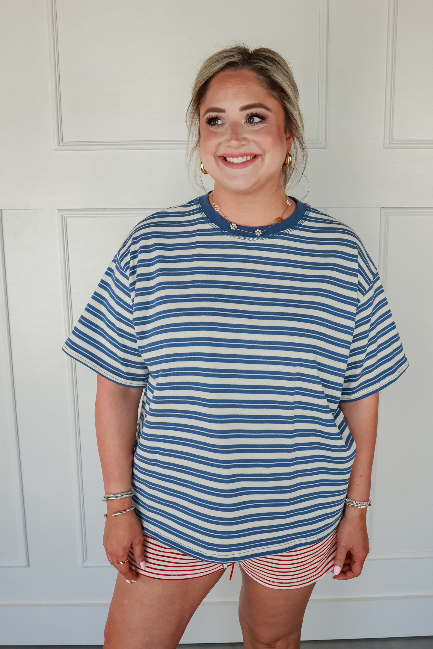 BLUE HORIZON STRIPE TOP