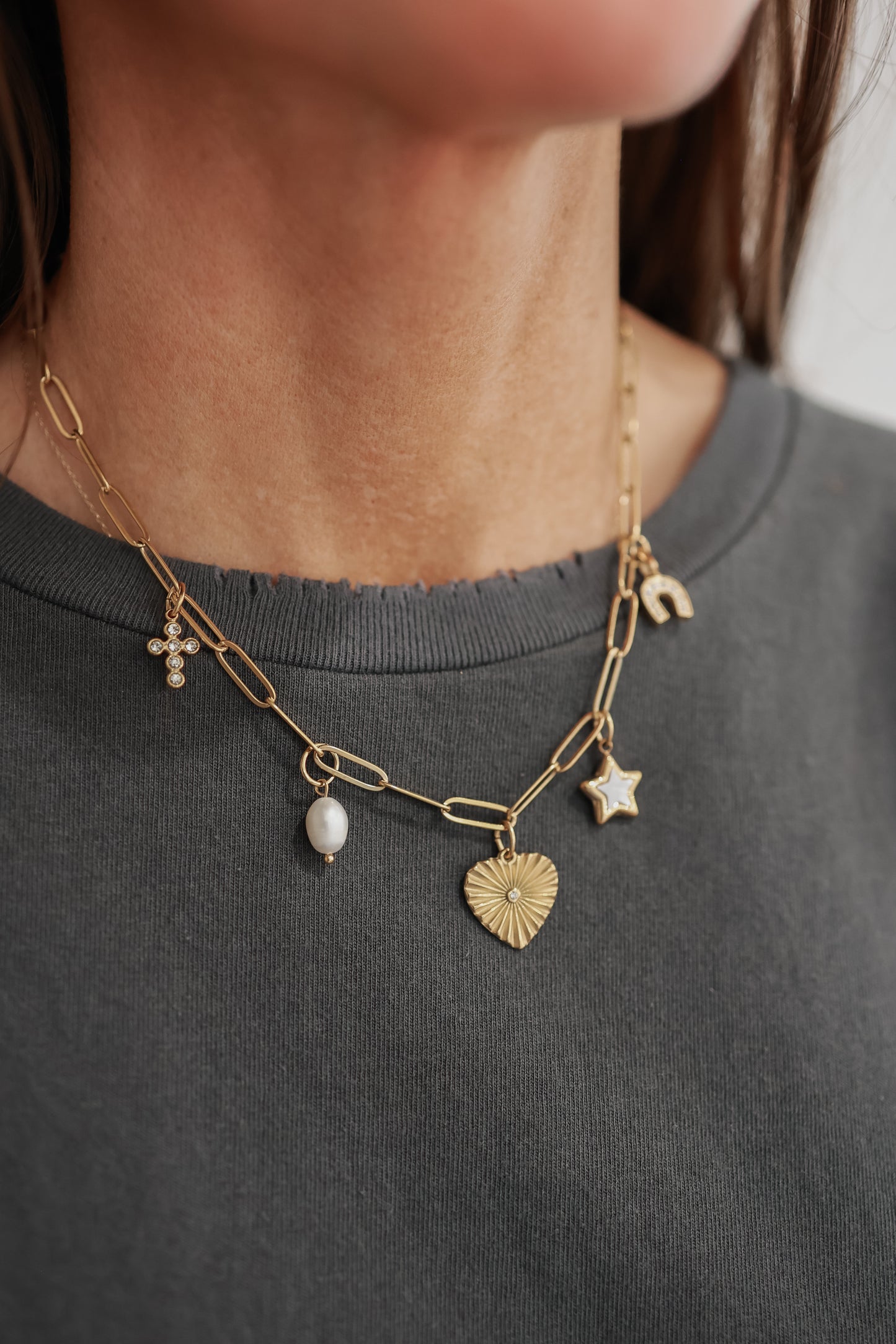 THE CHELSEA CHARM NECKLACE | PEARL DROP